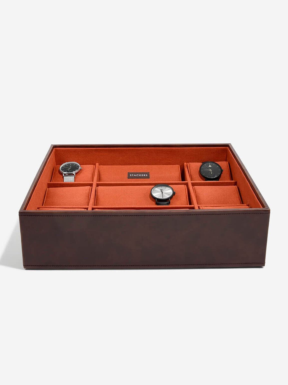 Stackers Vijftiendelige Horlogebox Bruin & Oranje