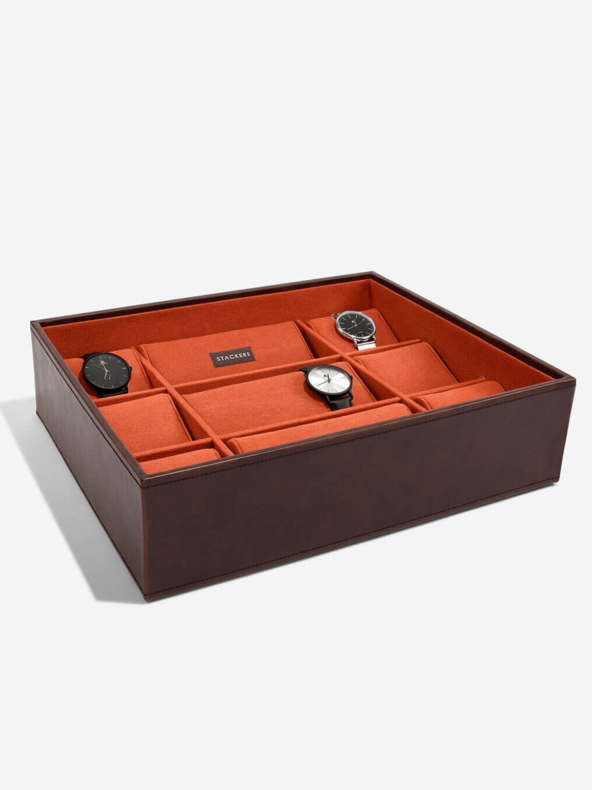 Stackers Vijftiendelige Horlogebox Bruin & Oranje